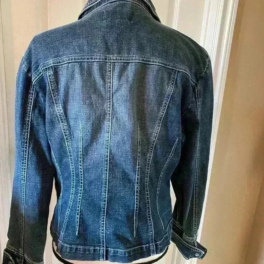 Womens Denim Jean Jacket Blue M/L - Picture 3 of 11